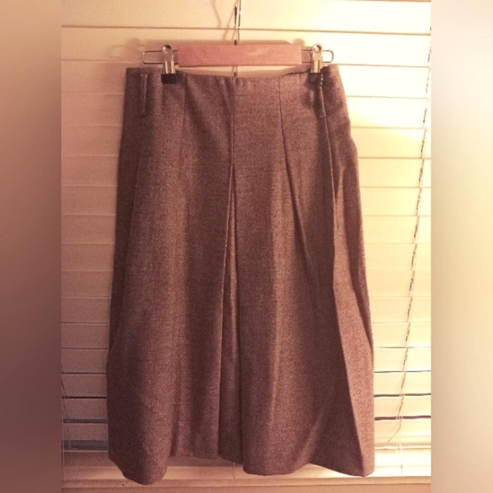 Akris Classic Brown A-Line Skirt